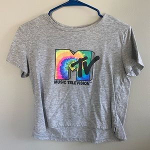 Cropped grey MTV T-shirt